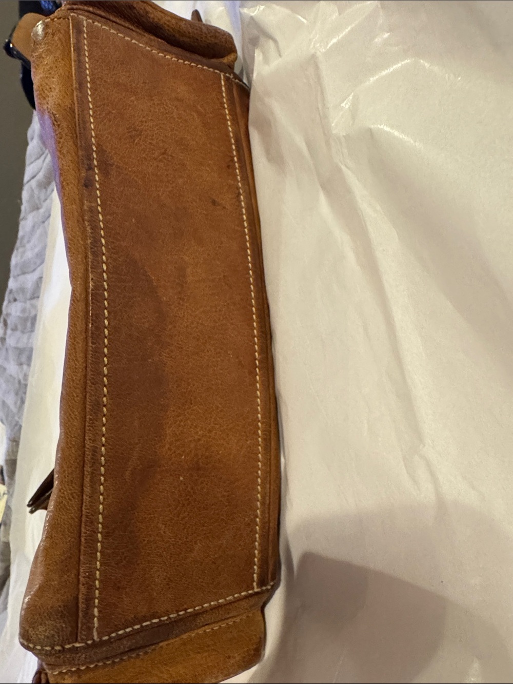 Prada Cognac Brown Leather Shoulder Bag with Front Lock - Picture 8 of 16